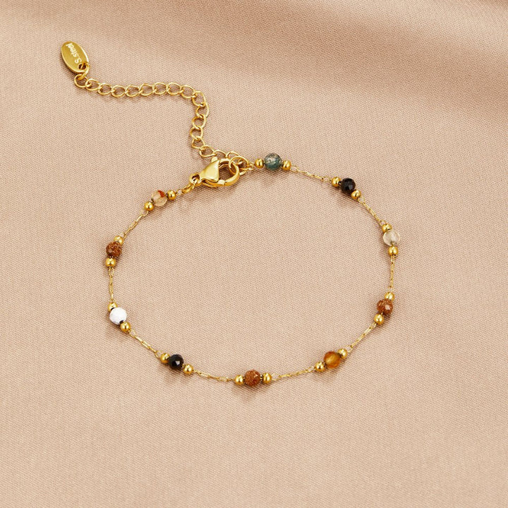 Elegant silver stone bracelet with refined details