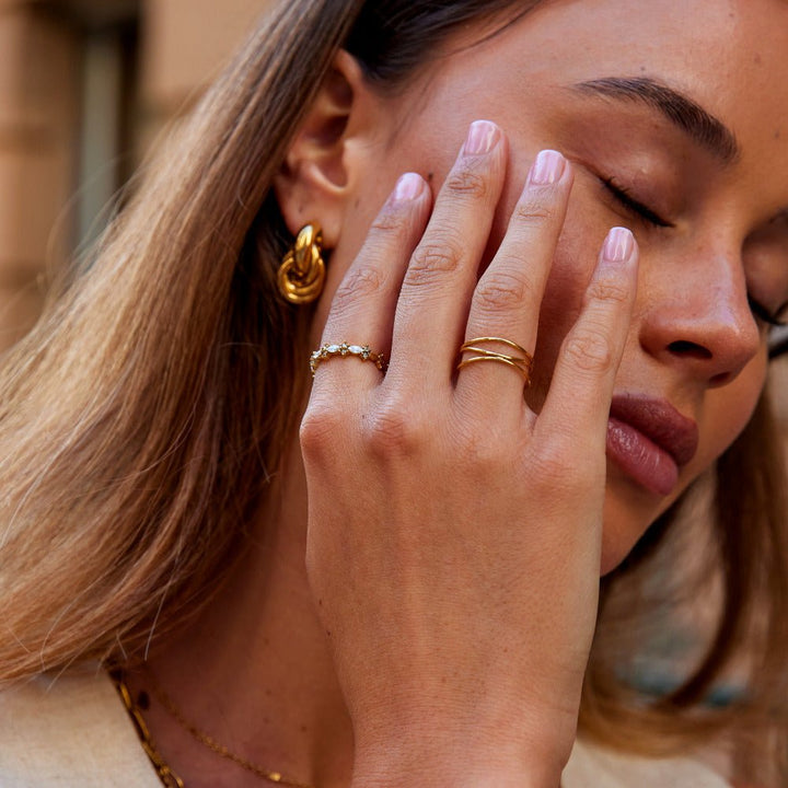 Luxe Crystal Gold Ring