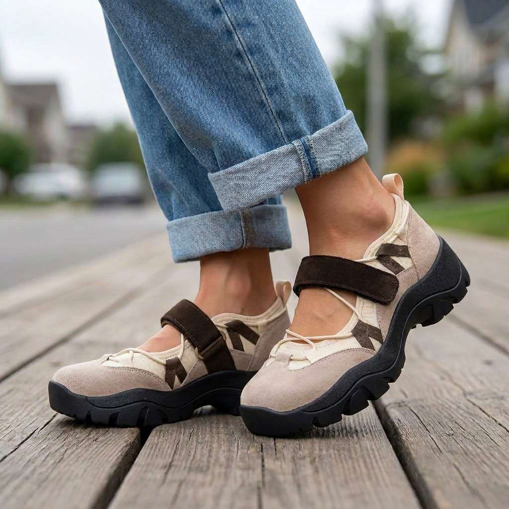 Women's comfort slippers with hook-and-loop strap | Lightweight slip-on shoes