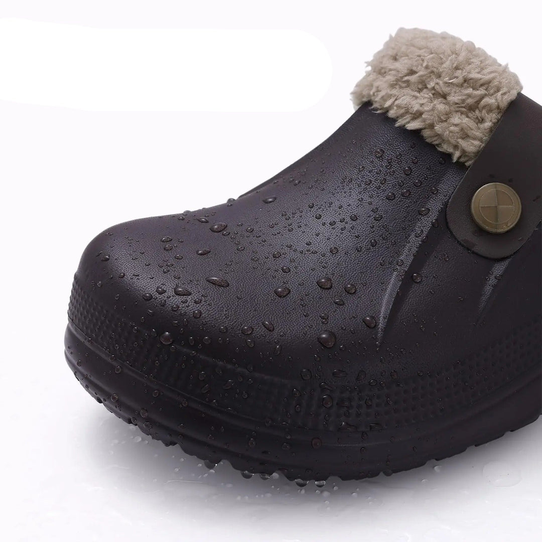 Men's Waterproof Winter Clogs with Fleece Lining and Non-Slip Sole