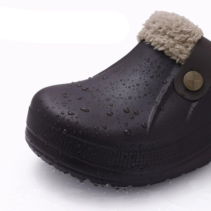 Men's Waterproof Winter Clogs with Fleece Lining and Non-Slip Sole