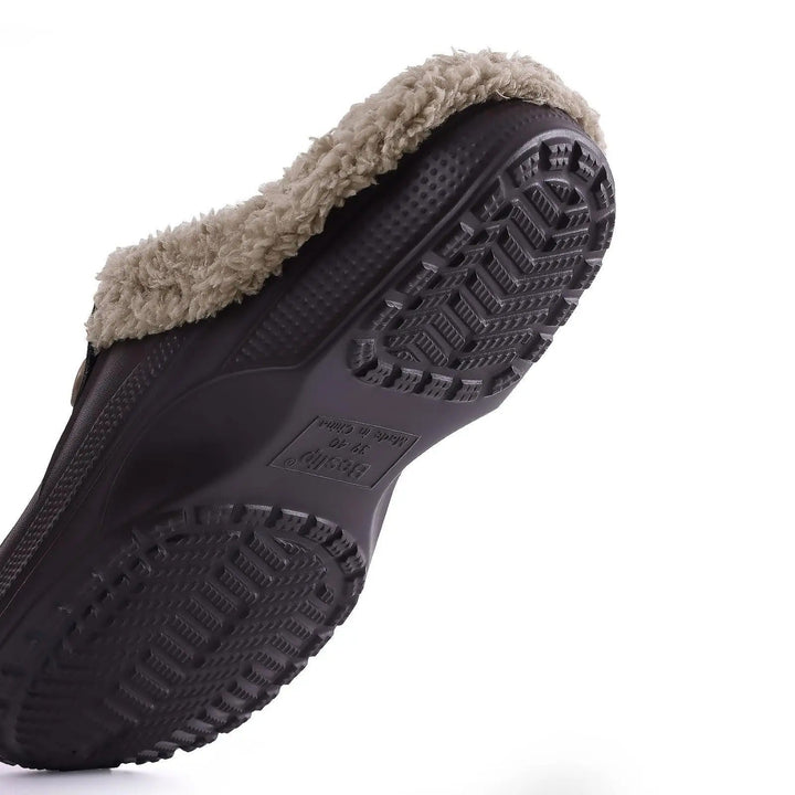 Men's Waterproof Winter Clogs with Fleece Lining and Non-Slip Sole