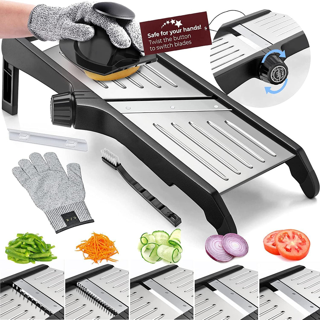 SlicerPro Safety Set | Mandoline Slicer with Cut-Resistant Gloves