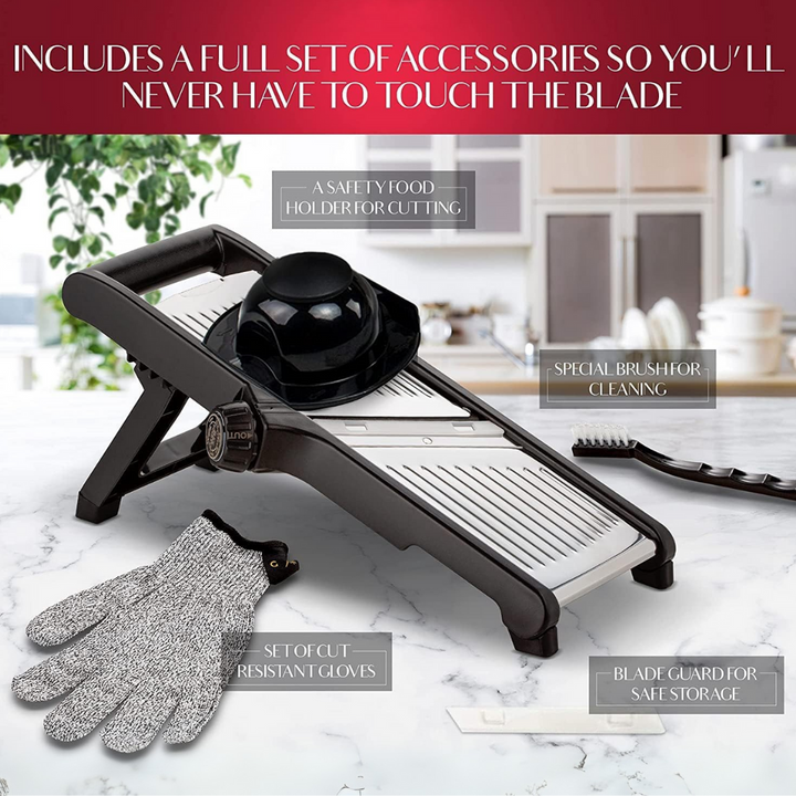 SlicerPro Safety Set | Mandoline Slicer with Cut-Resistant Gloves