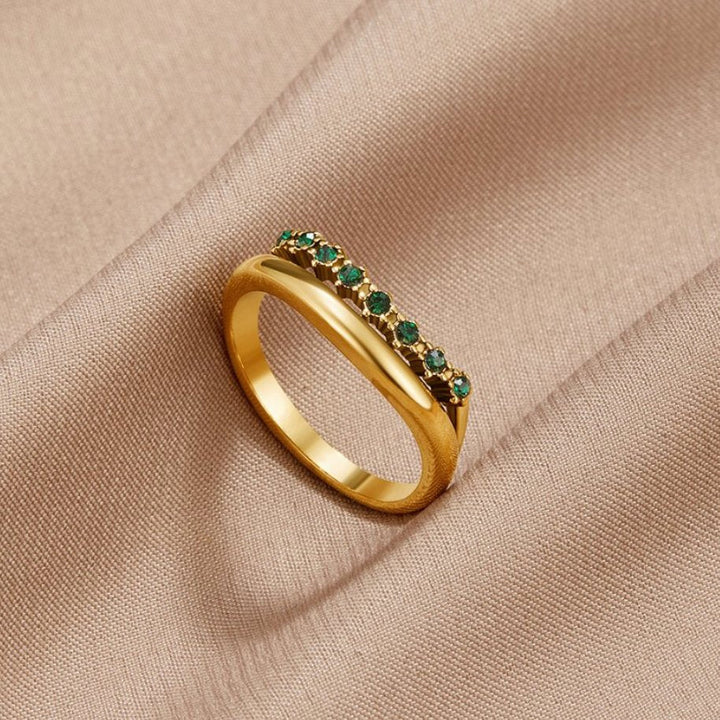 Elegant emerald-green ring with refined layers