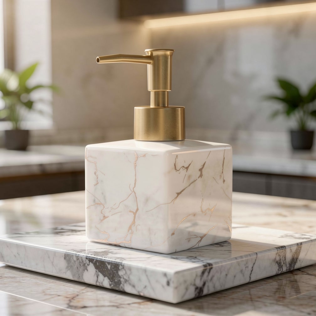 Marble Soap Dispenser for Kitchen or Bathroom | Marmora