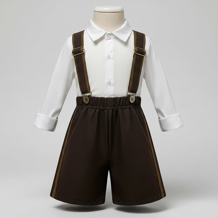 Men's Halloween Oktoberfest Costume Outfit with Lederhosen Dirndl Suspenders and Lace-Up Corset Bodice