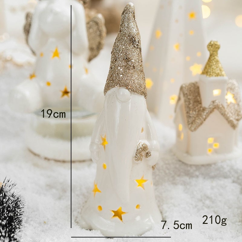 Pre Lit Glass Tabletop Christmas Tree with LED Lights and Star Topper