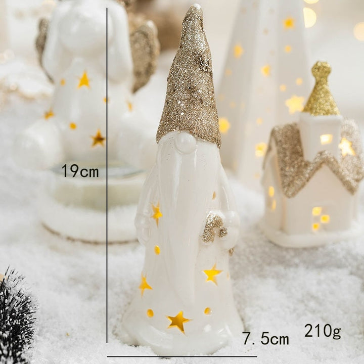 Pre Lit Glass Tabletop Christmas Tree with LED Lights and Star Topper