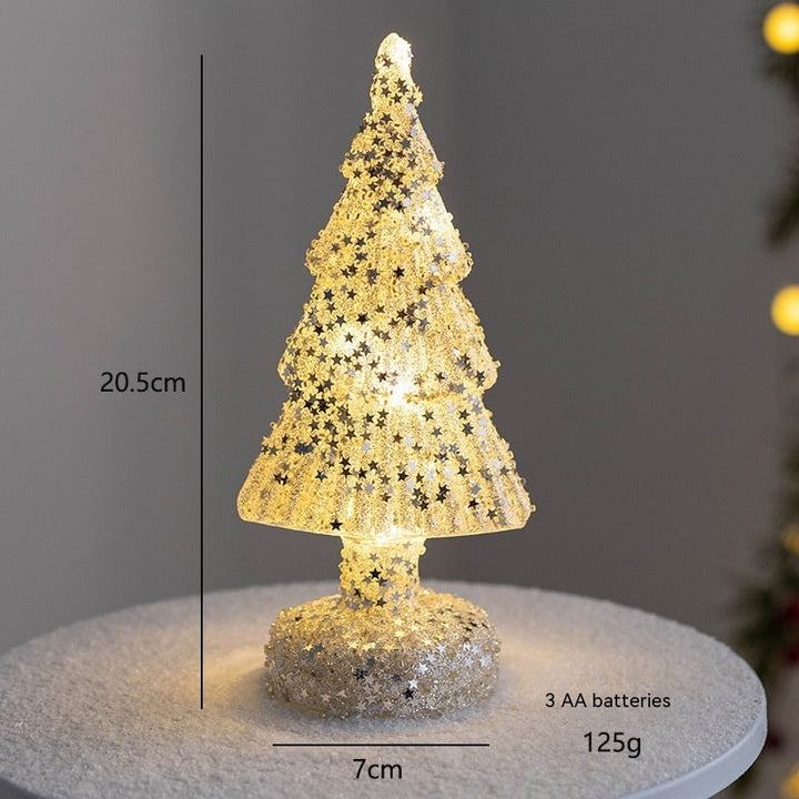Pre Lit Glass Tabletop Christmas Tree with LED Lights and Star Topper