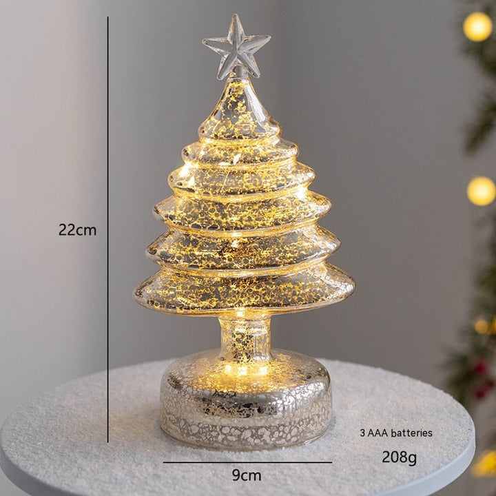 Pre Lit Glass Tabletop Christmas Tree with LED Lights and Star Topper