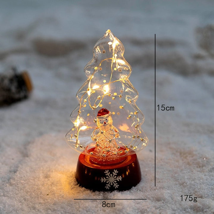 Pre Lit Glass Tabletop Christmas Tree with LED Lights and Star Topper