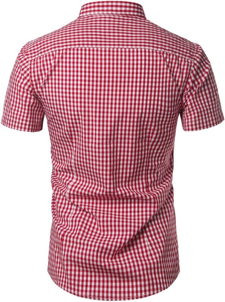 Men's Short-Sleeve Checked Shirt