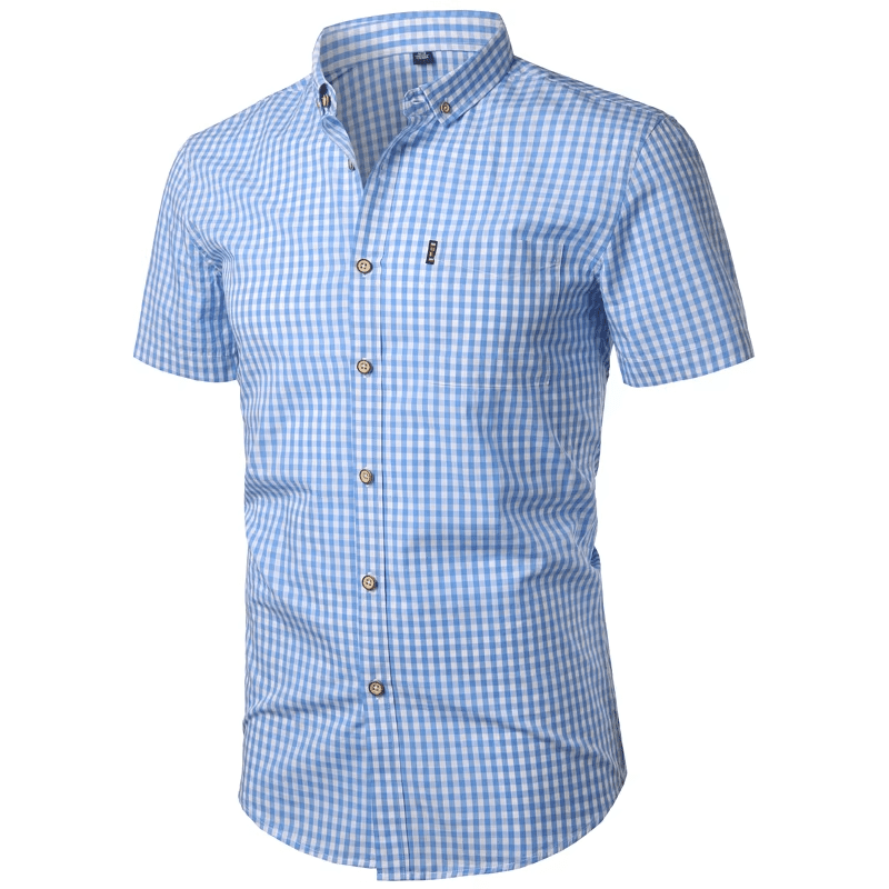 Men's Short-Sleeve Checked Shirt
