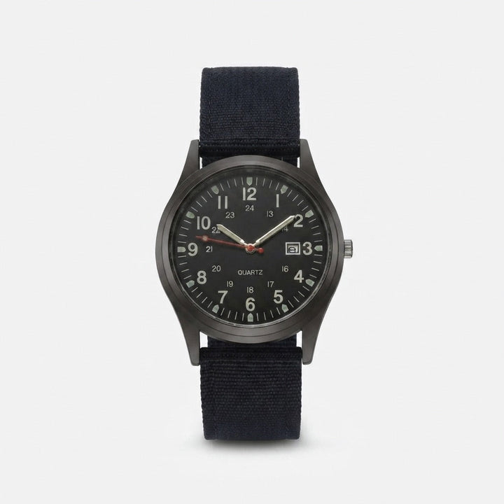 Military watch with nylon strap – waterproof, shockproof, with luminous hands