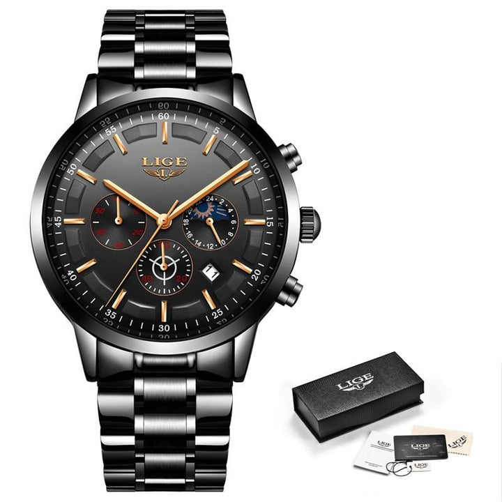 Black Military Steel Watch | Elegant and Durable Men's Watch