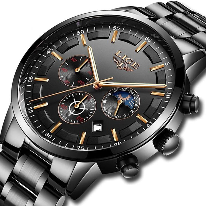 Black Military Steel Watch | Elegant and Durable Men's Watch