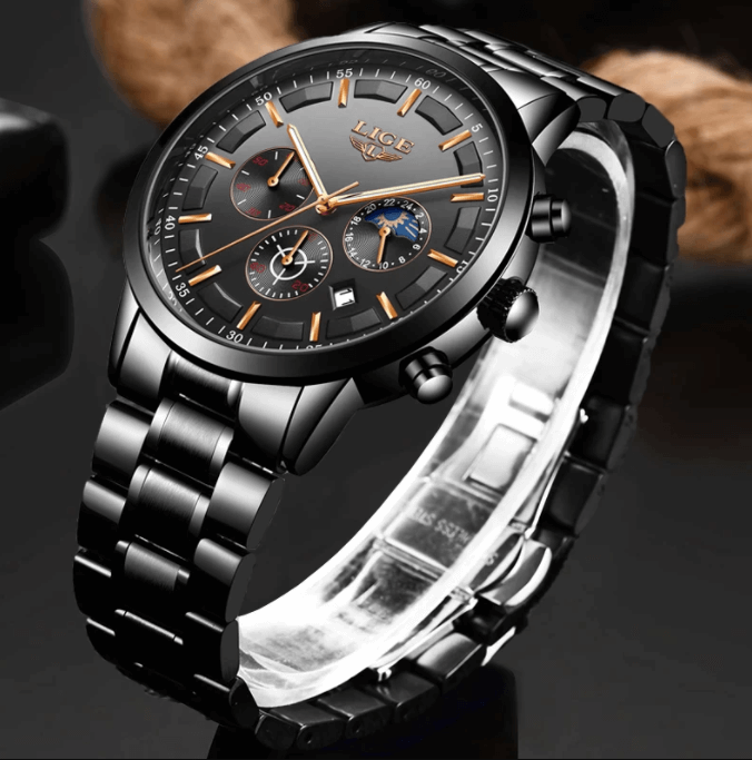Black Military Steel Watch | Elegant and Durable Men's Watch
