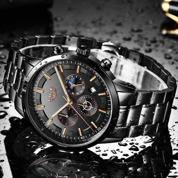 Black Military Steel Watch | Elegant and Durable Men's Watch