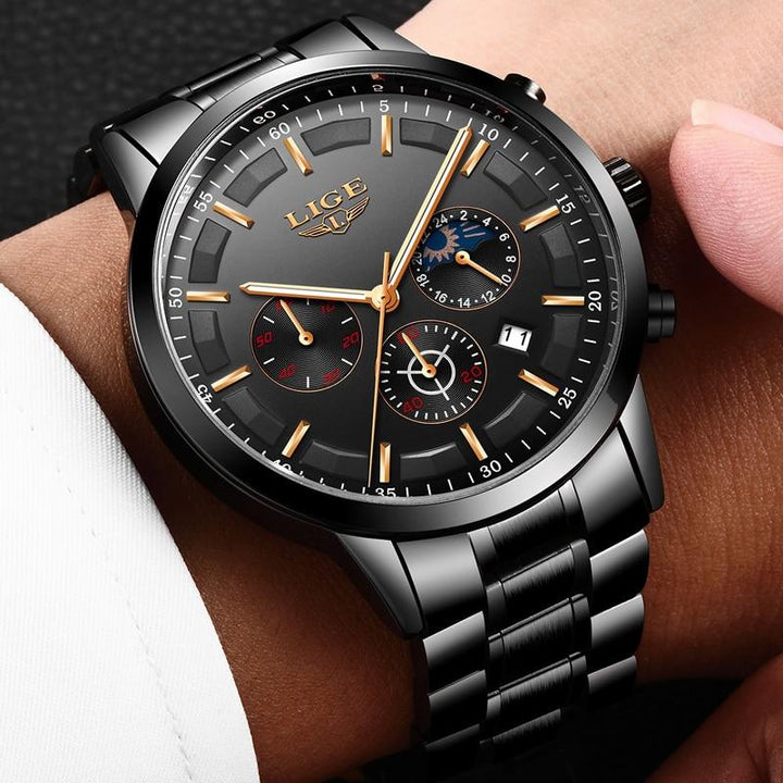 Black Military Steel Watch | Elegant and Durable Men's Watch
