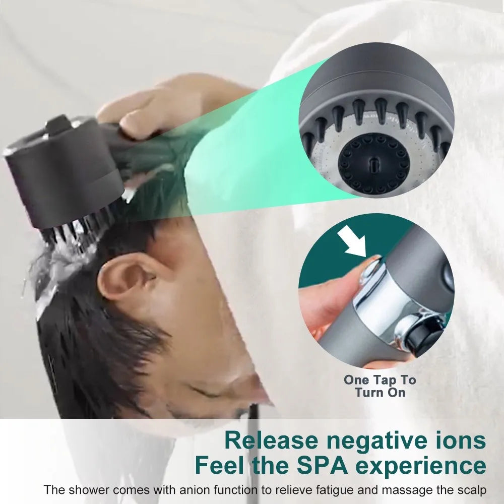 Water-Saving Shower Head - High Pressure & 9-Layer Filtration