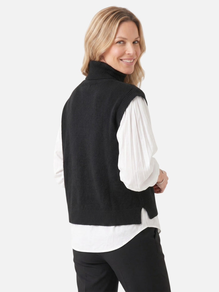 Women's Sleeveless Roll-Neck Knit Jumper