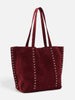 Women's Studded Faux Suede Tote Bag