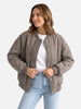 Women's Quilted Zip-Up Bomber Jacket