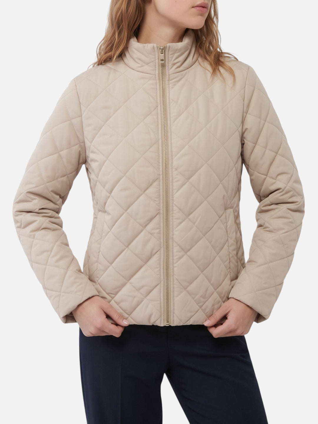 Women's Zip-Up Diamond Quilted Jacket