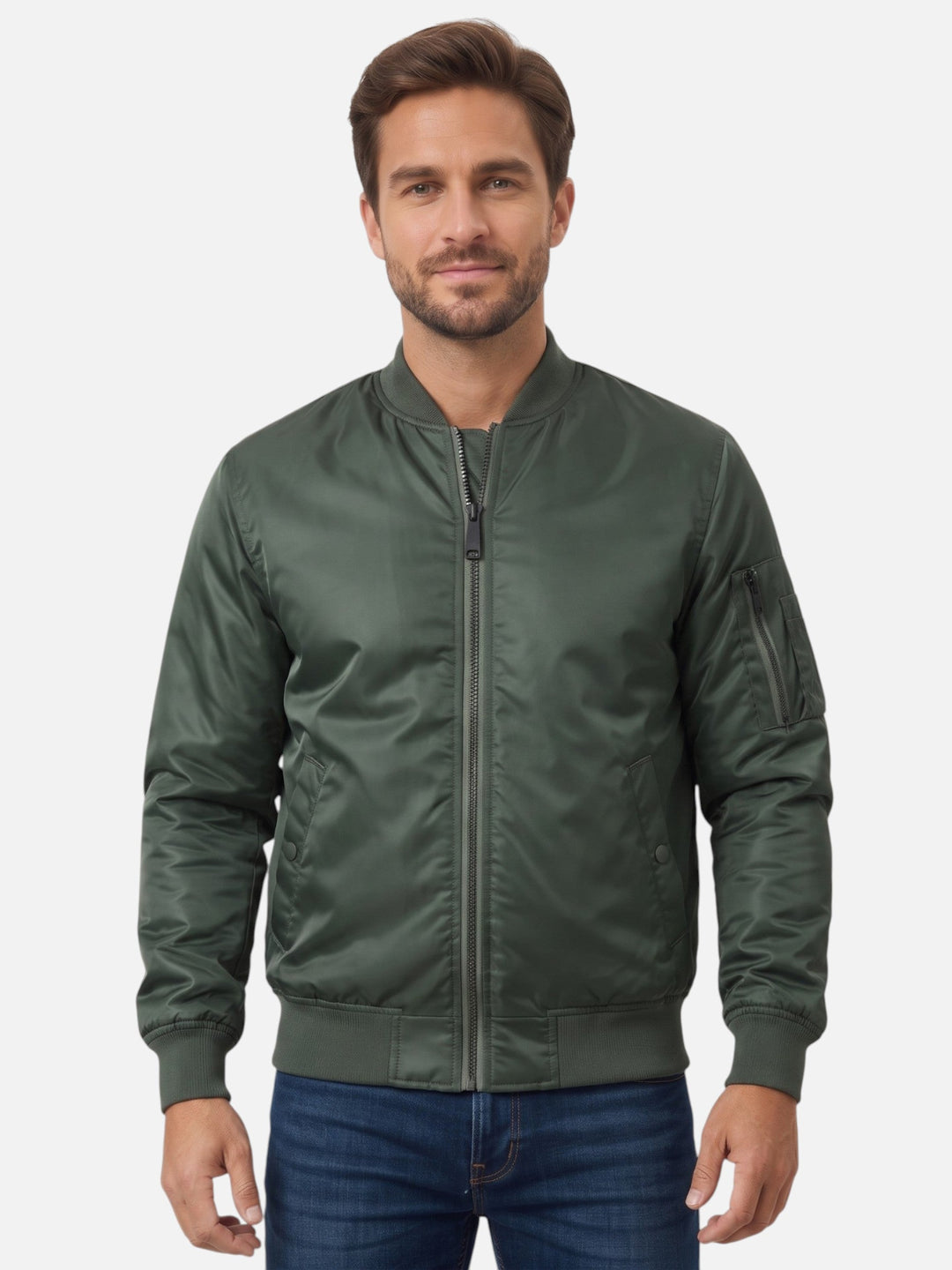 Men's Zip-Up Windproof Bomber Jacket
