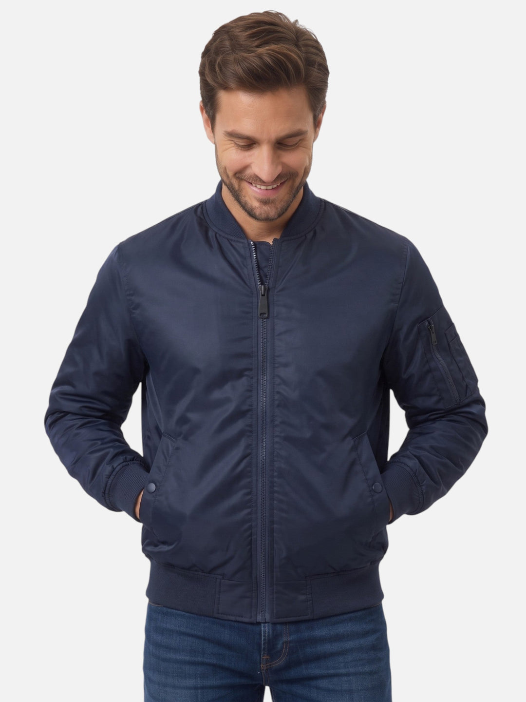 Men's Zip-Up Windproof Bomber Jacket