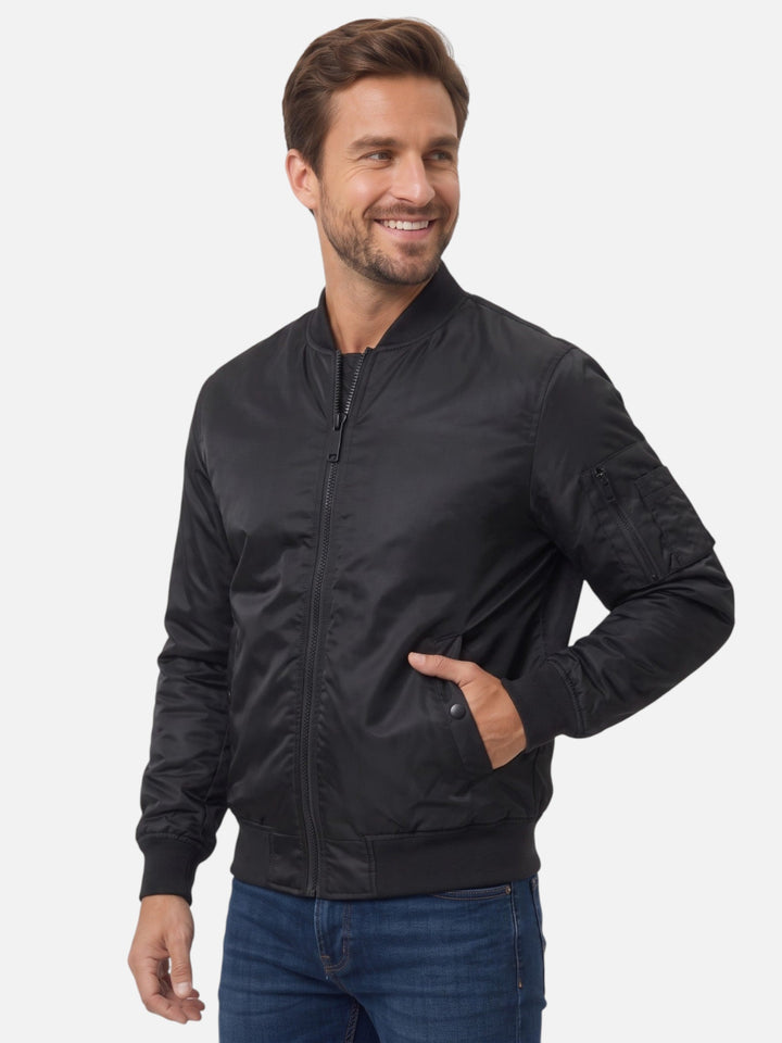 Men's Zip-Up Windproof Bomber Jacket
