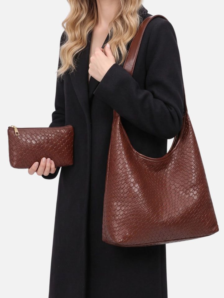 Women's Woven Hobo Bag with Pouch