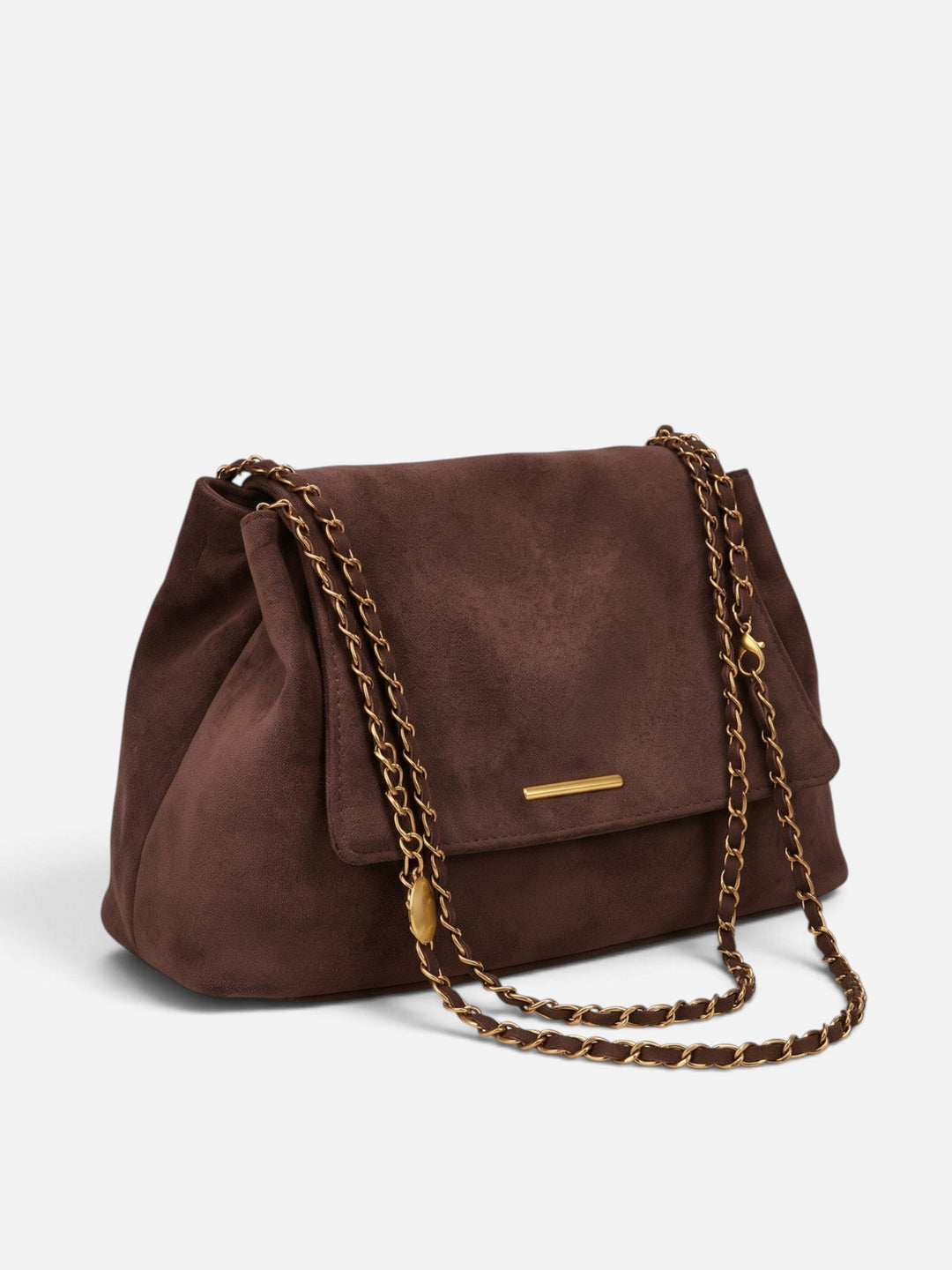 Women's Faux Suede Chain Shoulder Bag
