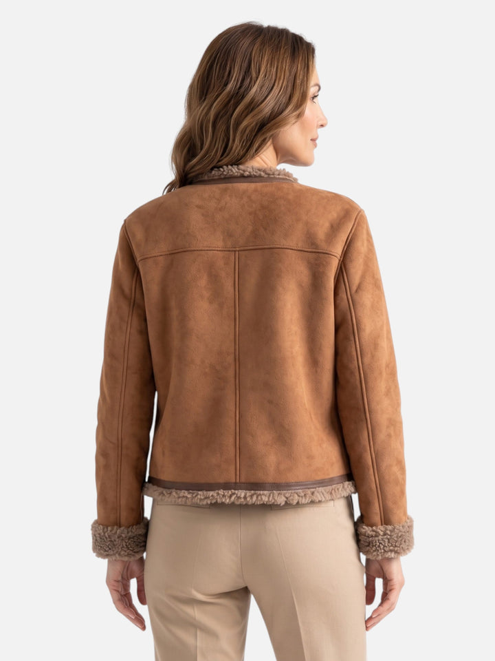 Women's Button-Up Shearling Jacket