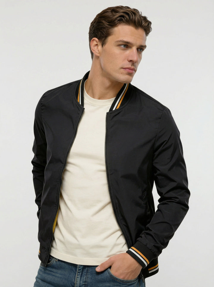 Men's Comfortable Zip-Up Bomber Jacket