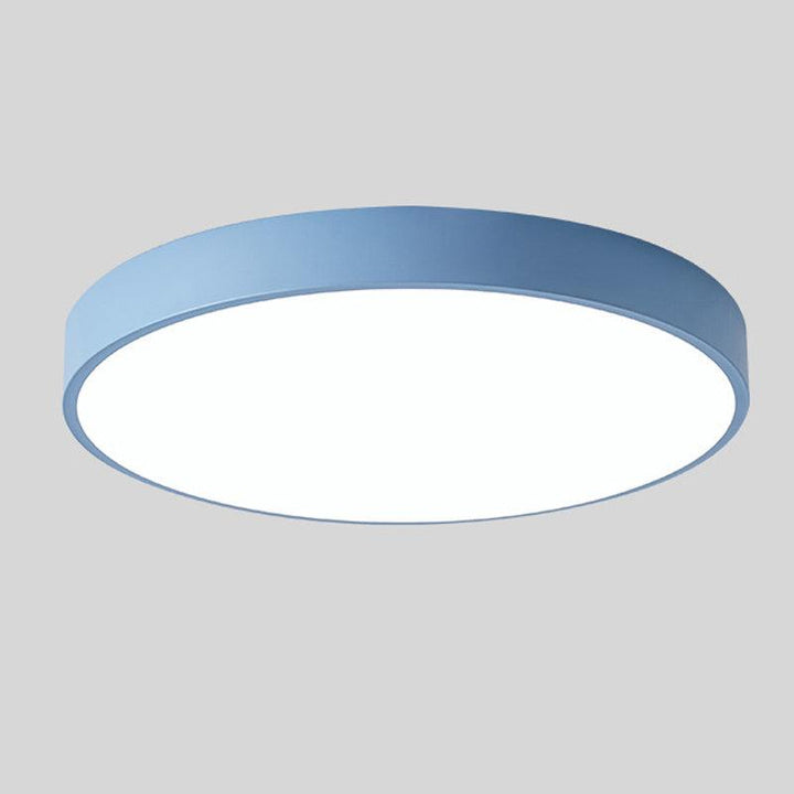 Scandinavian LED Ceiling Light in Macaron Shape with Wooden Accent for Living Room or Bedroom