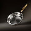 Hand-hammered titanium frying pan with coating-free surface