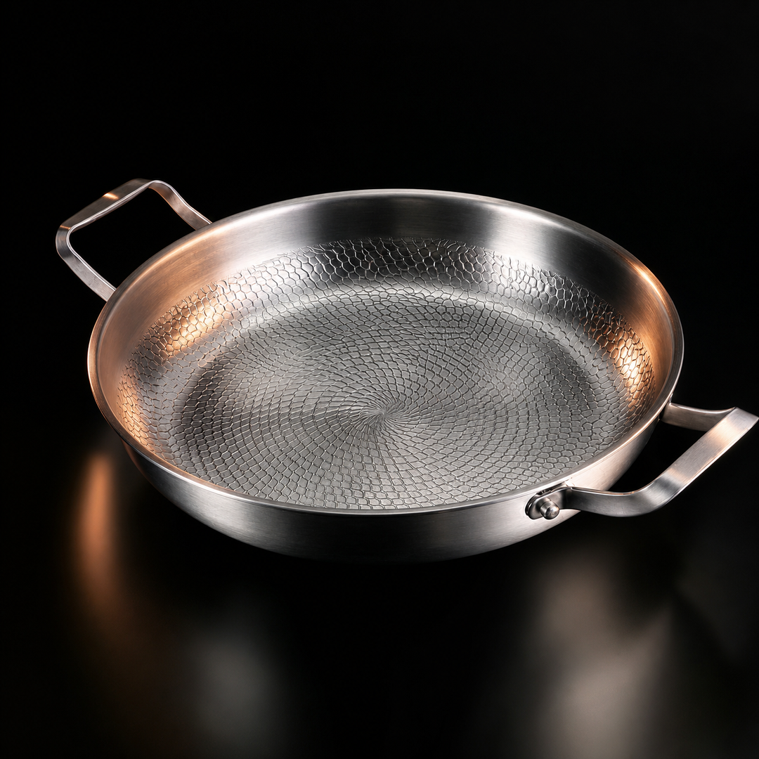 Hammered Titanium Pan with Two Handles
