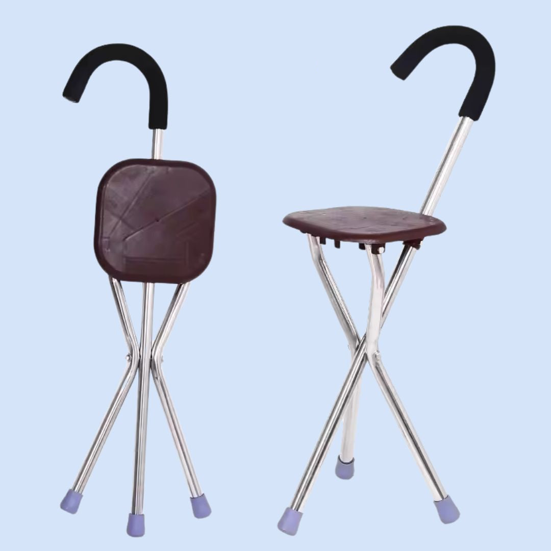 CrutchSeat - Folding Stool for Comfort - Lightweight and Portable