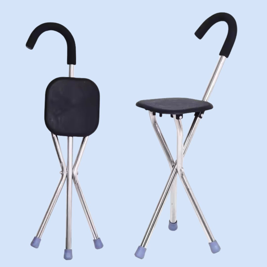 CrutchSeat - Folding Stool for Comfort - Lightweight and Portable