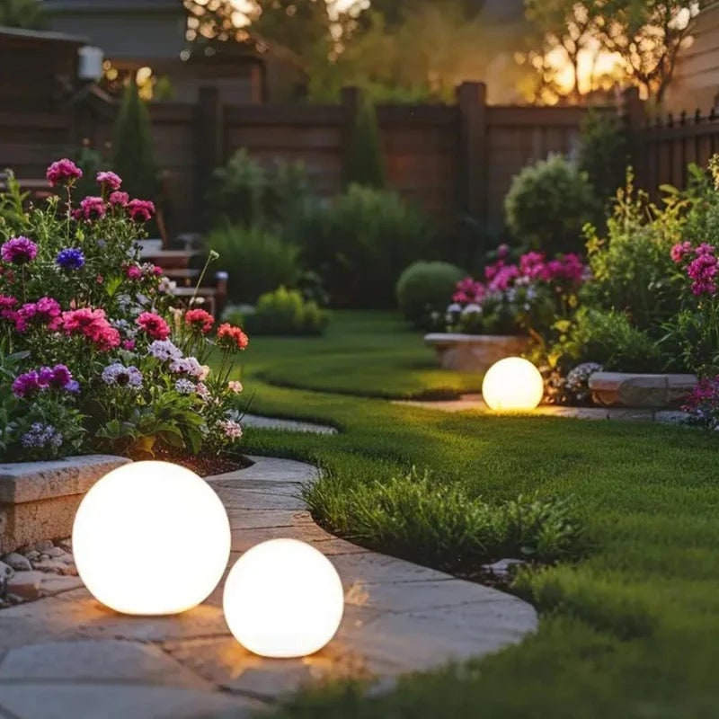 Outdoor Lights Globe Frosted Portable Cordless Garden Weather Resistant