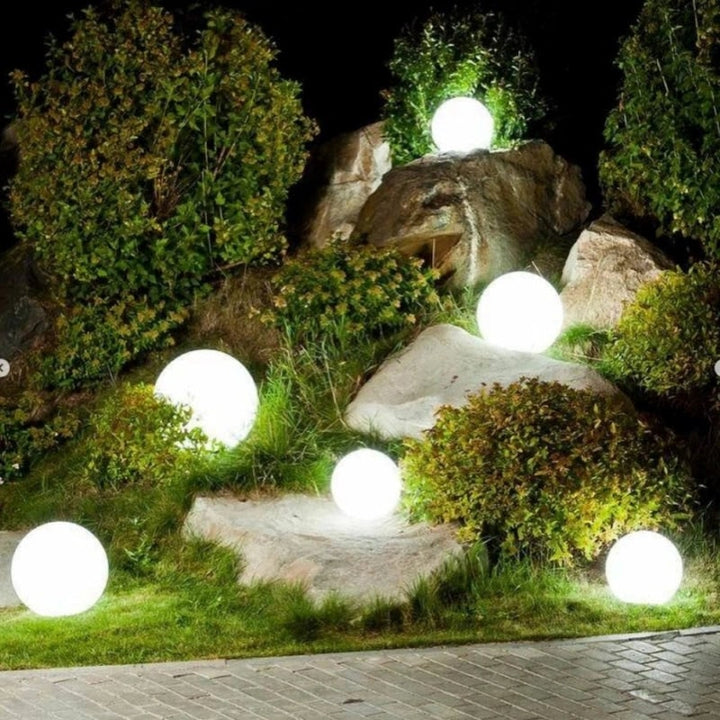 Outdoor Lights Globe Frosted Portable Cordless Garden Weather Resistant