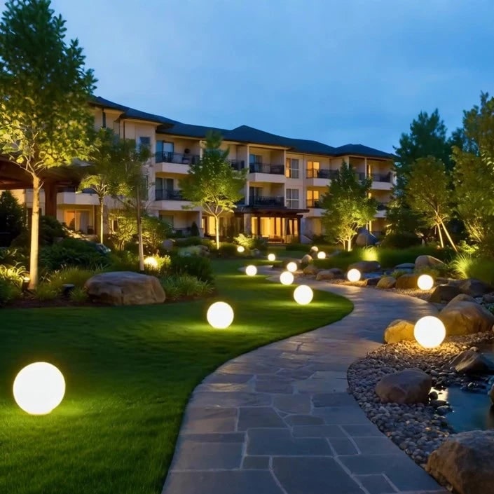 Outdoor Lights Globe Frosted Portable Cordless Garden Weather Resistant
