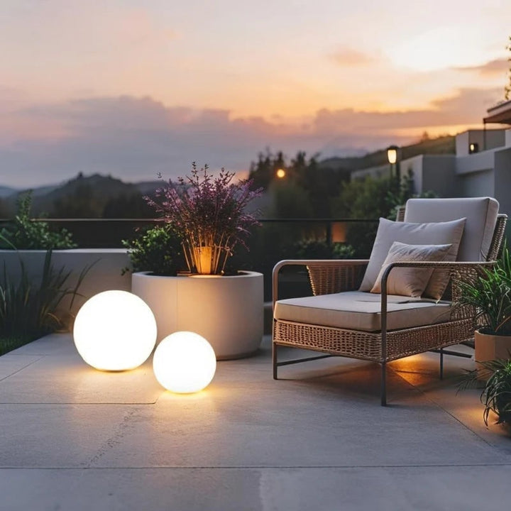Outdoor Lights Globe Frosted Portable Cordless Garden Weather Resistant