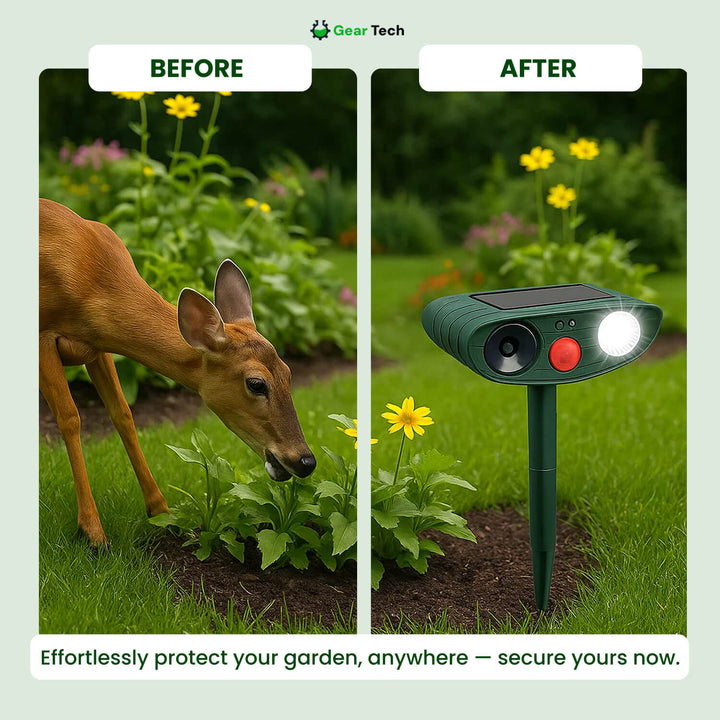 Outdoor Solar-Powered Ultrasonic Deer Repeller for Gardens