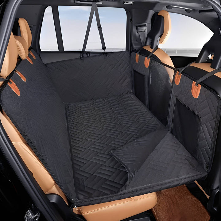 Waterproof Dog Car Seat Extender with Rigid Base and Memory Foam Bed