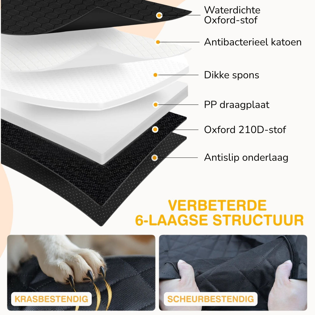 Waterproof Dog Car Seat Extender with Rigid Base and Memory Foam Bed
