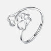 Handmade Paw & Heart Ring – Adjustable Sterling Silver
