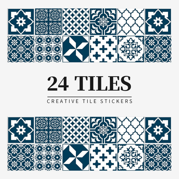 Peel and Stick Tile Backsplash Wall Art Decor Stickers with Mandala Patterns Pack of 24